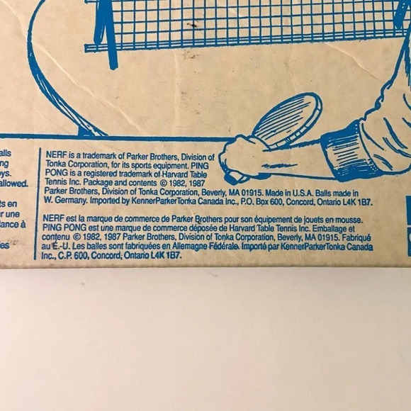 Vintage 1987 Nerf Ping Pong Table Tennis With Instructions and Original Box - Picture 4 of 12